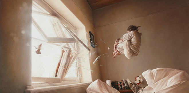 Jeremy Geddes - Dipinti fotorealistici, A Perfect Vacuum 2011 - Oil on Board