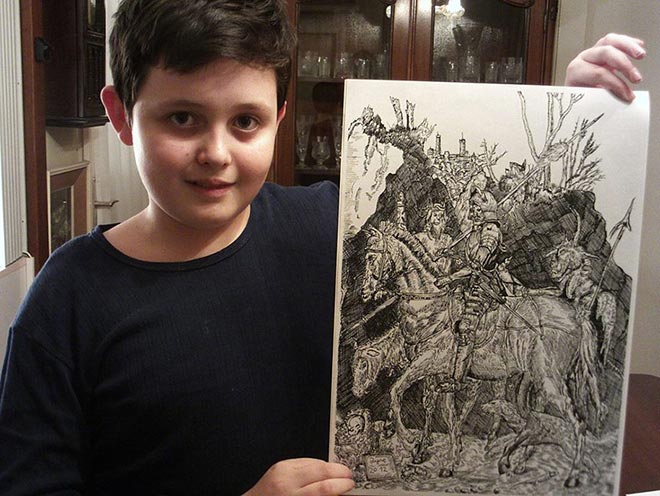Dušan Krtolica - 11 anni, un prodigio del disegno
