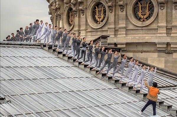 Dancers on the rooftop of the Opera Garnier, Paris