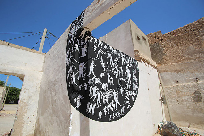  Il villaggio della street art in Tunisia, mural by american artist swoon