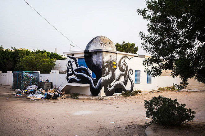  Il villaggio della street art in Tunisia, painting by ROA
