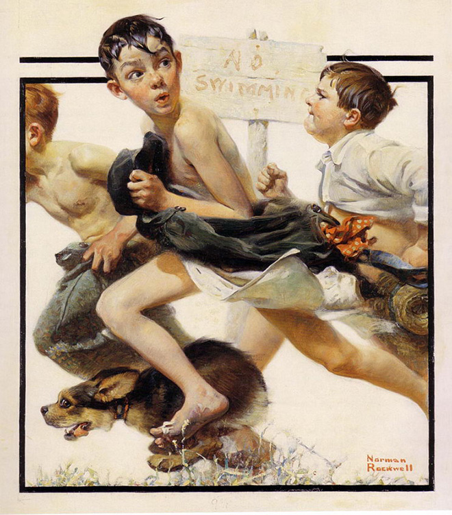 Norman Rockwell - No swimming
