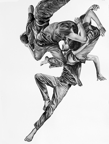 Leah Yerpe - Volans, 2013, graphite and ink on paper, 50 x 38 inches