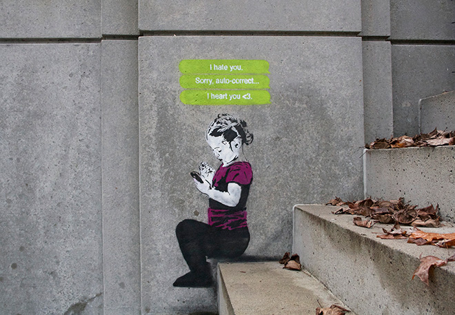 iHeart - Social media street art - Message Bubbles