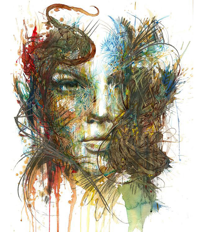 Carne Griffiths – New ink and tea portraits