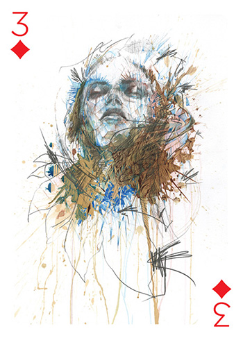 Playing Arts - Three of Diamonds by Carne Griffiths