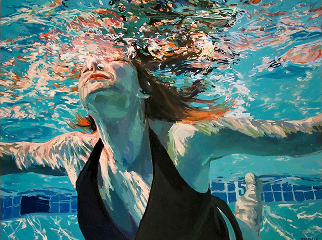 Samantha French - Slow Rise Five Feet  36x48, Oil on canvas, 2011