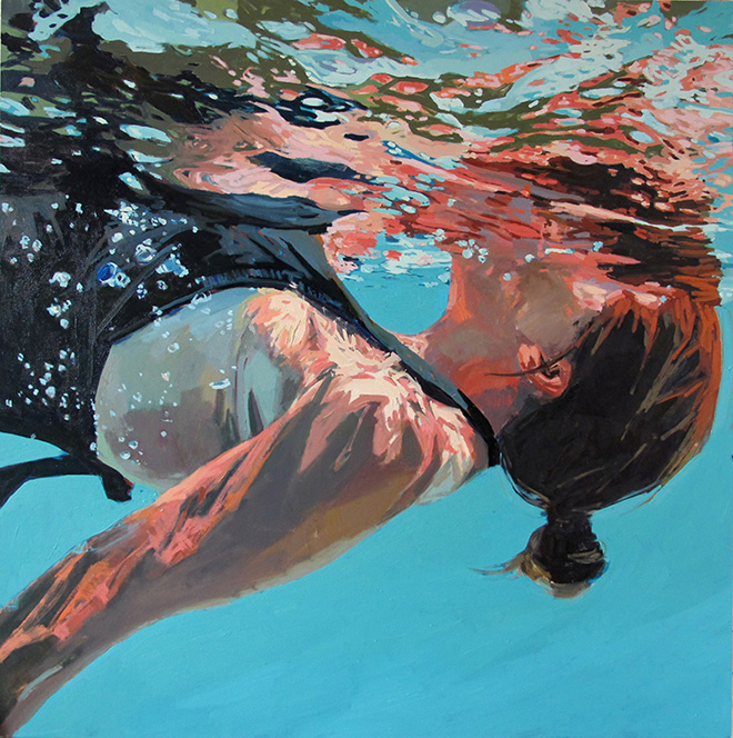 Samantha French - Slowly; let go  48x48, Oil on canvas, 2011