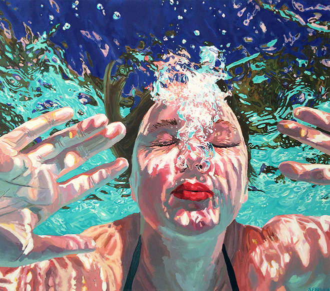 Samantha French - Surfacing, 44x50, Oil on canvas, 2014