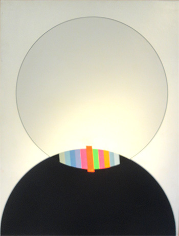 Eugenio Carmi - In una città immaginaria, 1971, acrilici su tela, 130x100 cm - Collezione dell'autore