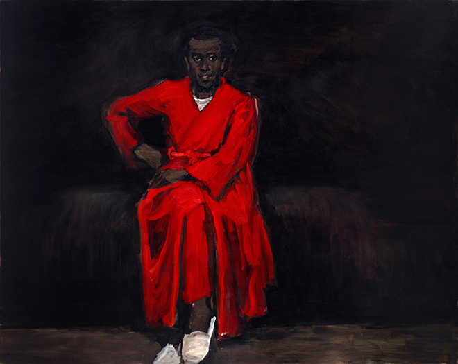 Lynette Yiadom-Boakye - Any Number of Preoccupations, 2010 Oil on canvas 164 x 204 cm Private Collection, Canada Courtesy of Corvi-Mora, London and Jack Shainman Gallery, New York