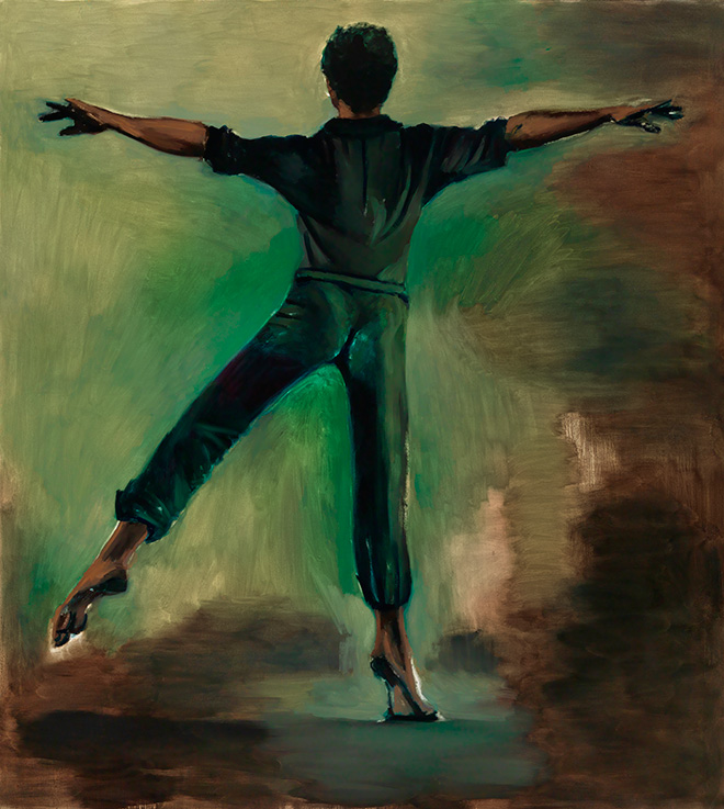 Lynette Yiadom-Boakye - Interstellar, 2012 Oil on canvas 200 x 180.34 cm Private Collection, US Courtesy of Corvi-Mora, London and Jack Shainman Gallery, New York