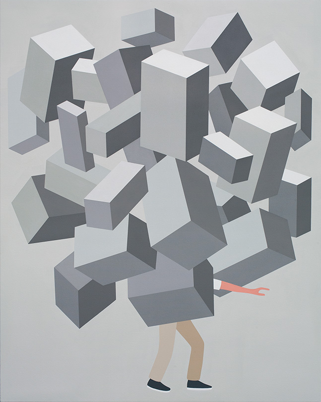 Geoff McFetridge - What Drops/What We Carry, Acrylic on canvas, 2015 - 60 x 48 inches