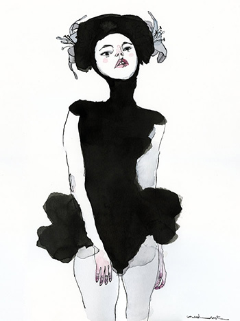 Conrad Roset, BLACK 03 - India ink and watercolor on paper (Canson Moulin du Roy, 100% cotton, 300 g/m2) - 11.80″ x 15.70″