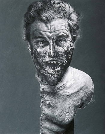 José Molina - Collezione “Los Olvidados”, Europa, 2014 - Matita grassa su carta, 88 x 77 cm