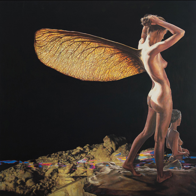 José Molina - Collezione Beloved earth, La prima mattina, 2015 - Olio su tavola, 115 x 115 cm