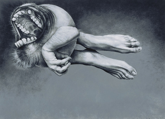 José Molina - Collezione “Predatores”, Spermatozoo I, 2007 - Matita grassa su carta, 62,5 x 78,5 cm