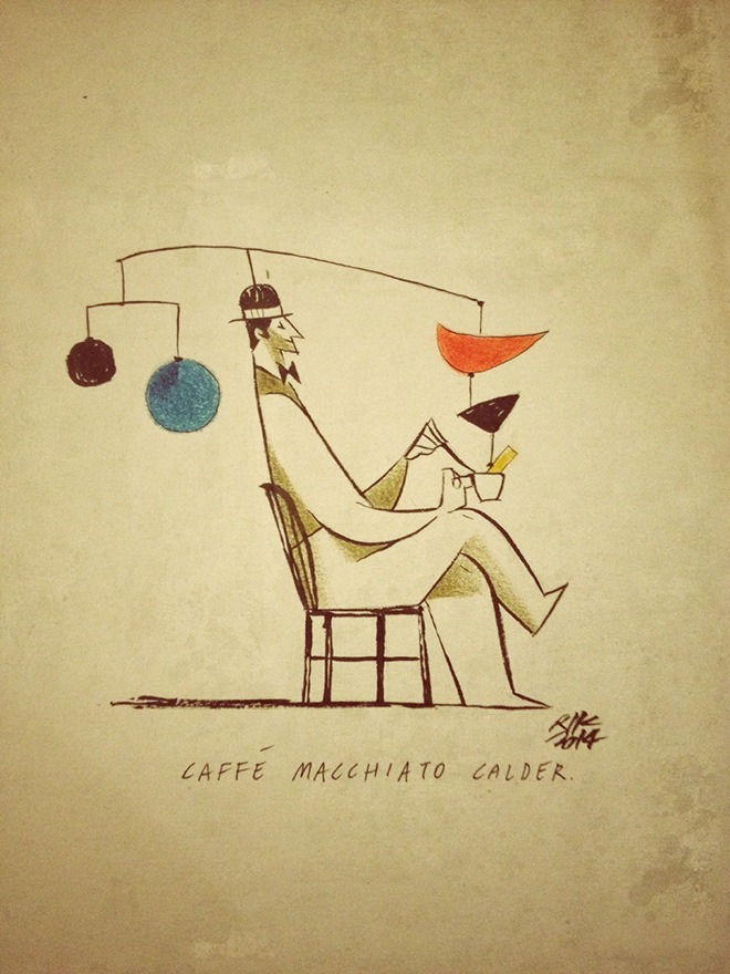 Riccardo Guasco - “Caffè macchiato Calder” - ink on paper, 2014