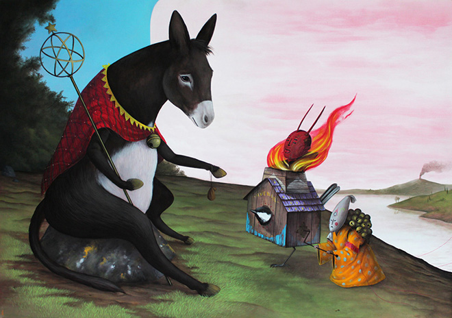 El Gato Chimney - Dal ciarlatano, 2014 - 100x70cm, acrylic on canvas