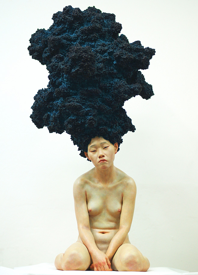 Choi Xooang - The Dreamer Blue, 2008 - Mixed media Oil on Resin, 75.95 x 36.07 x 30.99 cm