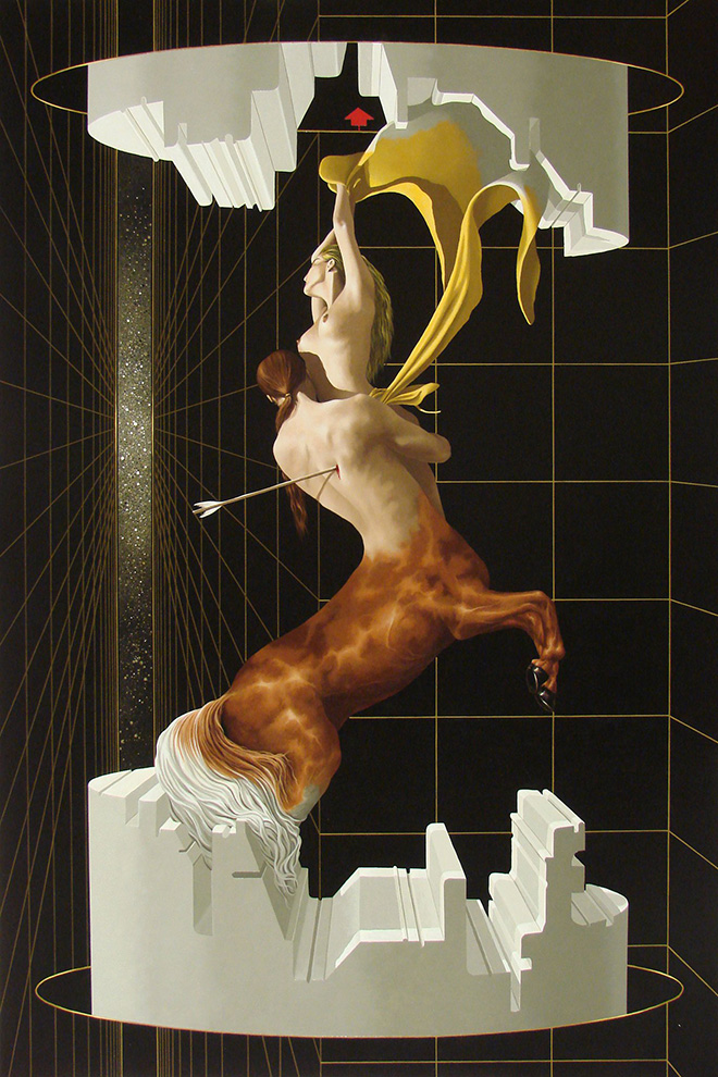 Gerico - Il ratto di Daianira (Dante e Ovidio 2008), acrilico su tela lino, cm 100x150