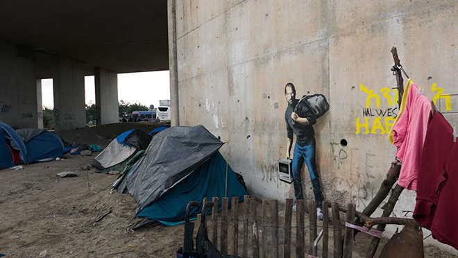 Banksy - The Jungle refugee camp, Calais