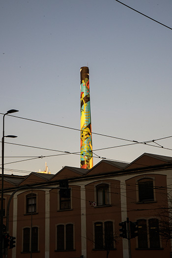 Orticanoodles - Street art sulla ciminiera