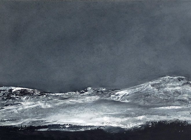 Verena D’Alessandro - Terre silenziose n 1, olio su cartone, cm 21x31, 2015