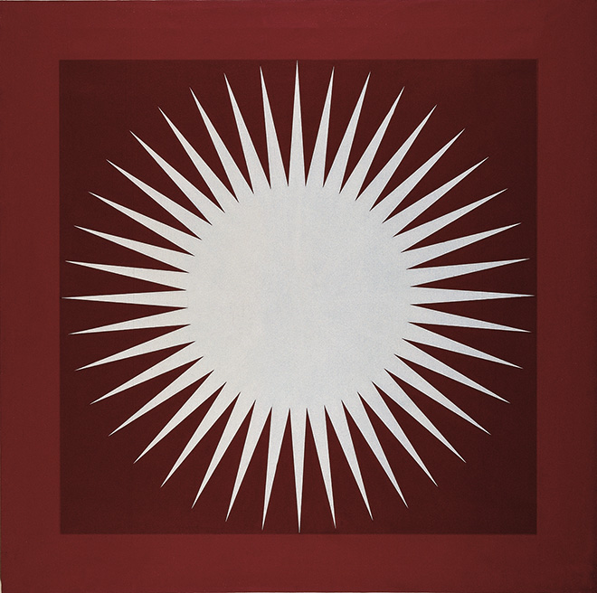 Mario Ballocco - Pulsazione di luminosità, 1969/1982, Acrilico liquitex su tela, 120 × 120 cm - Archivio Mario Ballocco, Milano