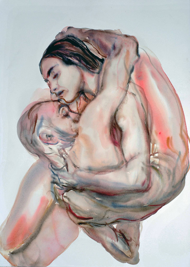 Federico Lombardo - Coppia, 2016, acquerello cm 77x57 