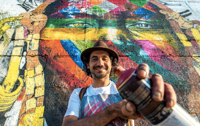 Eduardo Kobra - Todos somos uno, Rio de Janeiro, murales, 2016. photo credit: Rio 2016/Paulo Mumia