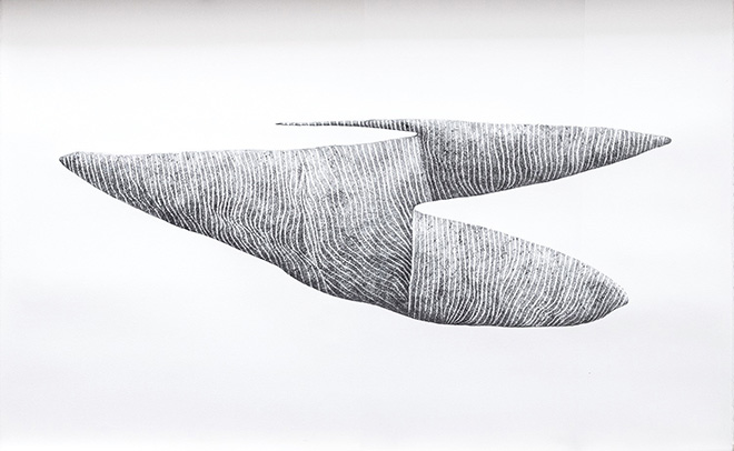 Roberto Ciredz - Void 1, 2016, graphite on arches paper, 107x68 cm