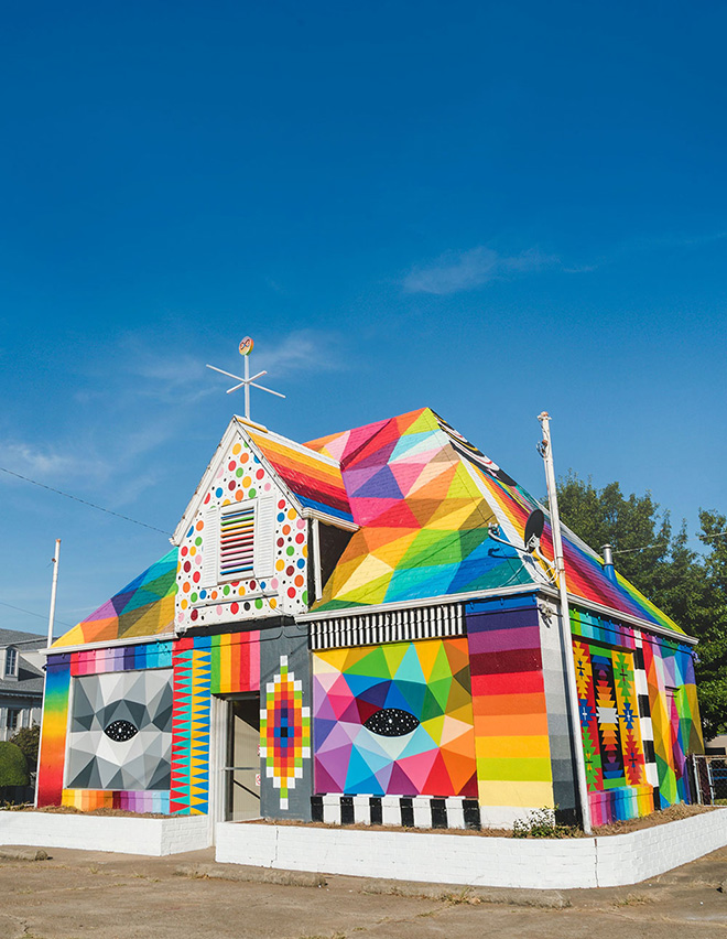 Okuda San Miguel for The Unexpected -  Rogers & Garrison Avenue, Fort Smith, Arkansas, 2016