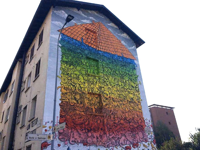 Blu - Murales Bergamo, quartiere Celadina, 2016