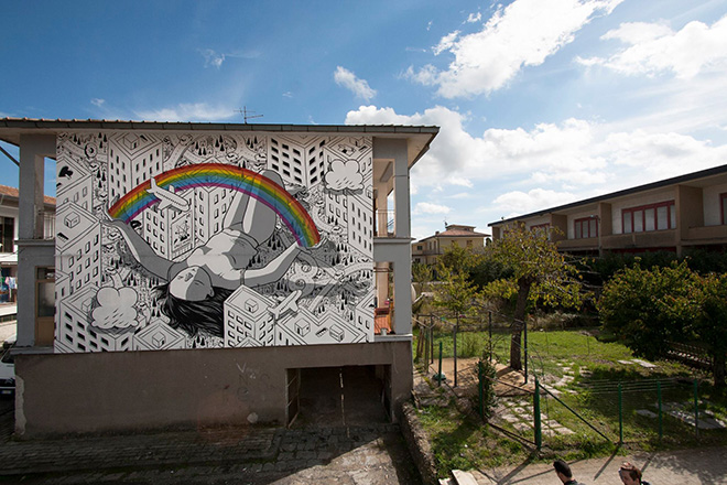 Millo - Blind, Bonito (AV), murale per Impronte Art Festival 2016