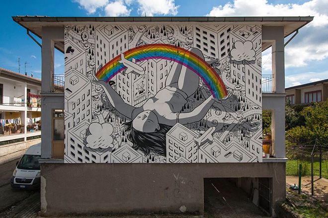 Millo - Blind, Bonito (AV), murale per Impronte Art Festival 2016
