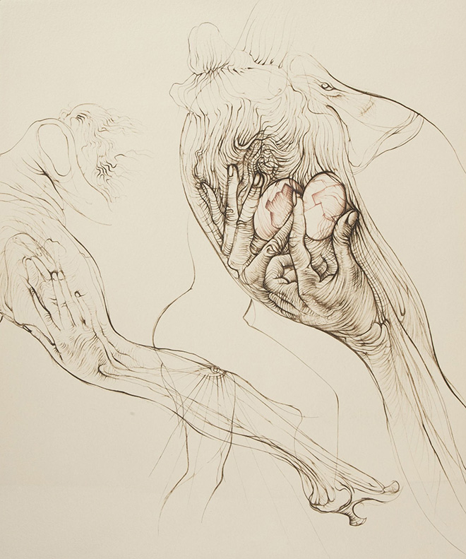 Hans Bellmer - L'oeuf, 1970, etching edition of 100