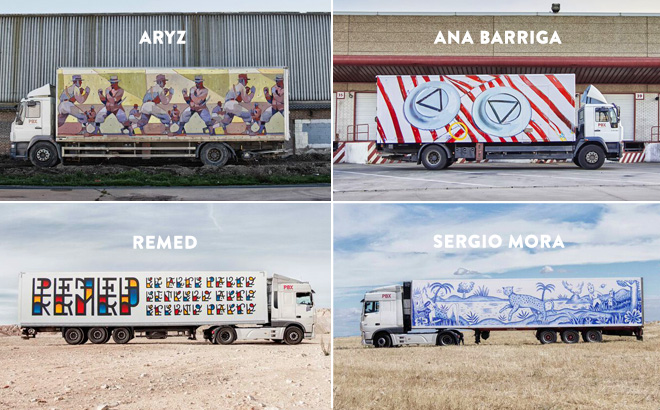 Truck art project – Aryz, Ana Barriga, Remed, Sergio Mora