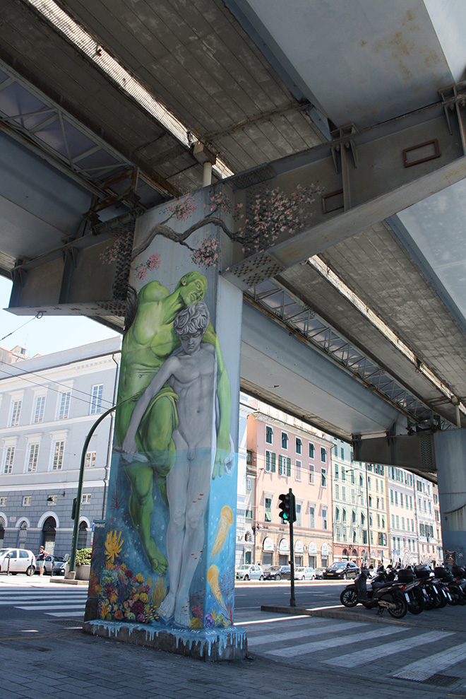 WALK the LINE - Arte urbana sui piloni della Sopraelevata di Genova