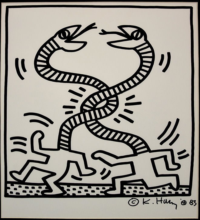 Keith Haring - Senza titolo, 1983, litografia su carta, cm 34x47
