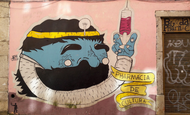 Buédalouco - Pharmacia de cultura, Street art, Lisbona