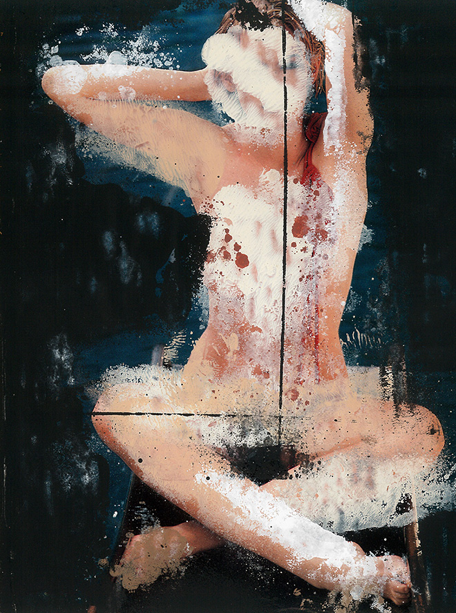 Marco Rea - Untitled, pittura spray su immagine fotografica