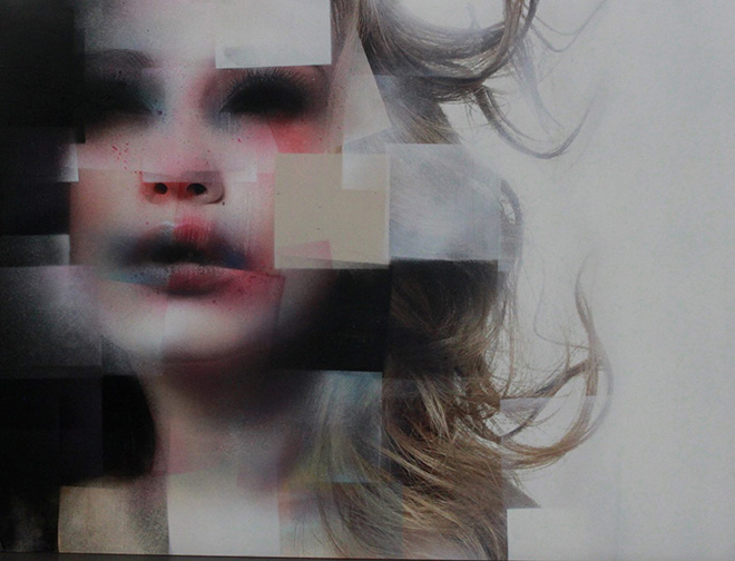Marco Rea - Untitled, pittura spray su cartellone pubblicitario