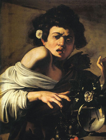Michelangelo Merisi da Caravaggio - Fanciullo morso da un ramarro, 1596-1597. Olio su tela, 65,8 x 52,3 cm. Fondazione di Studi di Storia dell'Arte Roberto Longhi di Firenze
