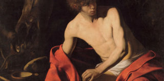 Michelangelo Merisi da Caravaggio - San Giovanni Battista, 1604. Olio su tela, 97 x 131 cm, Gallerie Nazionali di Arte Antica di Roma, Galleria Corsini, Roma. Ministero dei Beni e delle Attività Culturali e del Turismo, Gallerie Nazionali d’Arte Antica, Palazzo Barberini e Galleria Corsini.
Dentro Caravaggio – Alle radici della pittura moderna