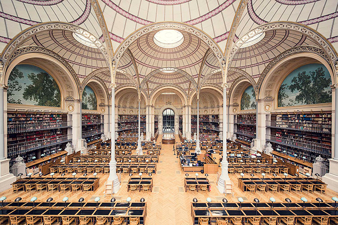 Thibaud Poirier - Libraries, Bibliothèque Nationale de France, Salle Labrouste, Paris, 1868 Thibaud Poirier - Libraries, Bibliothèque Nationale de France, Salle Labrouste, Paris, 1868