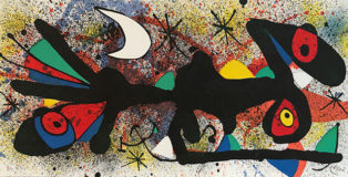 Joan Miró - Senza Titolo 3, 1974, litografia a colori, cm 27,8x56,5