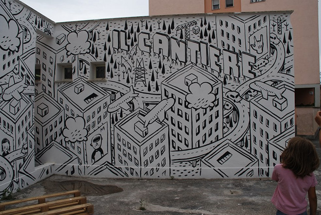Millo - Murales a Il Cantiere di Monterotondo Scalo, Roma, 2017 Millo - Murales a Il Cantiere di Monterotondo Scalo, Roma, 2017