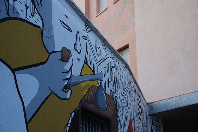 Millo - Murales a Il Cantiere di Monterotondo Scalo, Roma, 2017 Millo - Murales a Il Cantiere di Monterotondo Scalo, Roma, 2017