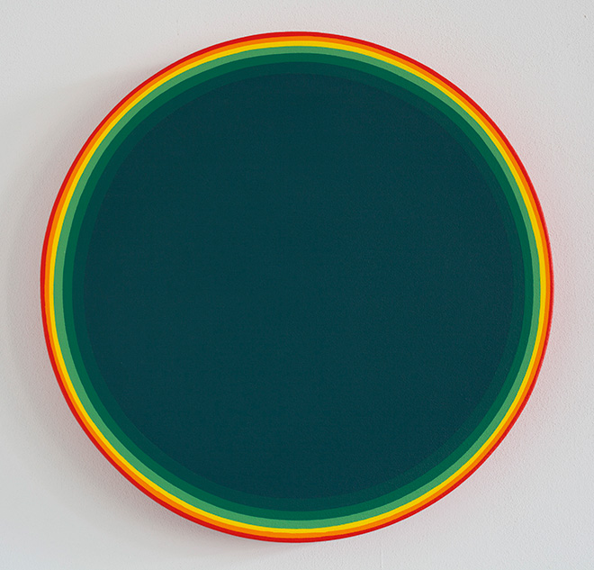 Jan Kaláb - 2017, Smaragd Green acrylic on canvas, 50cm
